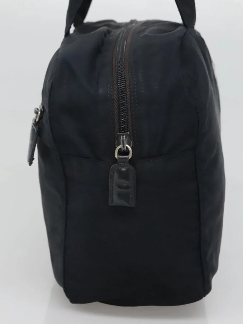 PRADA Hand Bag Nylon Navy Silver Auth bs22993